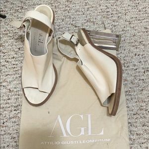 AGL acrylic heel sandal